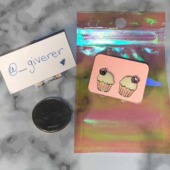 Pink Cupcake Bling π§ Earrings w Backs - Picture 4 of 11